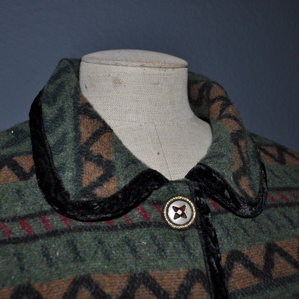 Vintage COLDWATER CREEK Tree Print Blanket Jacket - Picture 3 of 7